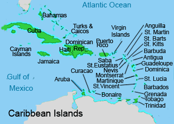 British Leeward Islands Map